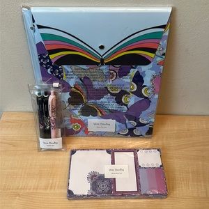 Vera Bradley Bundle: Binder File Folio, Sticky Note Set and Set of 3 Ink Pens